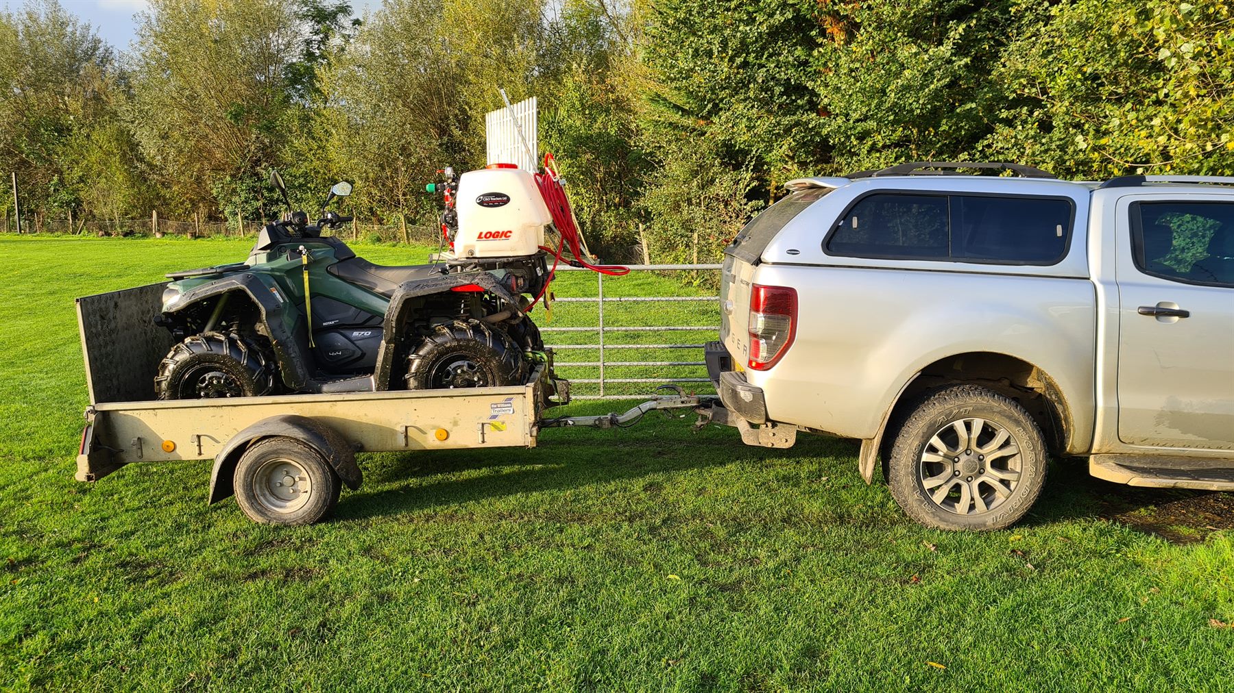 Compact machinery maintaining grounds